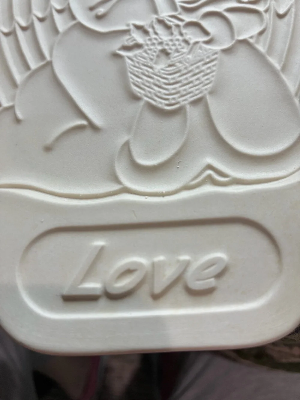 Longaberger 1995 Angel Series Cookie Mold. EC. 7.5”x6”. Original Box. “Love”